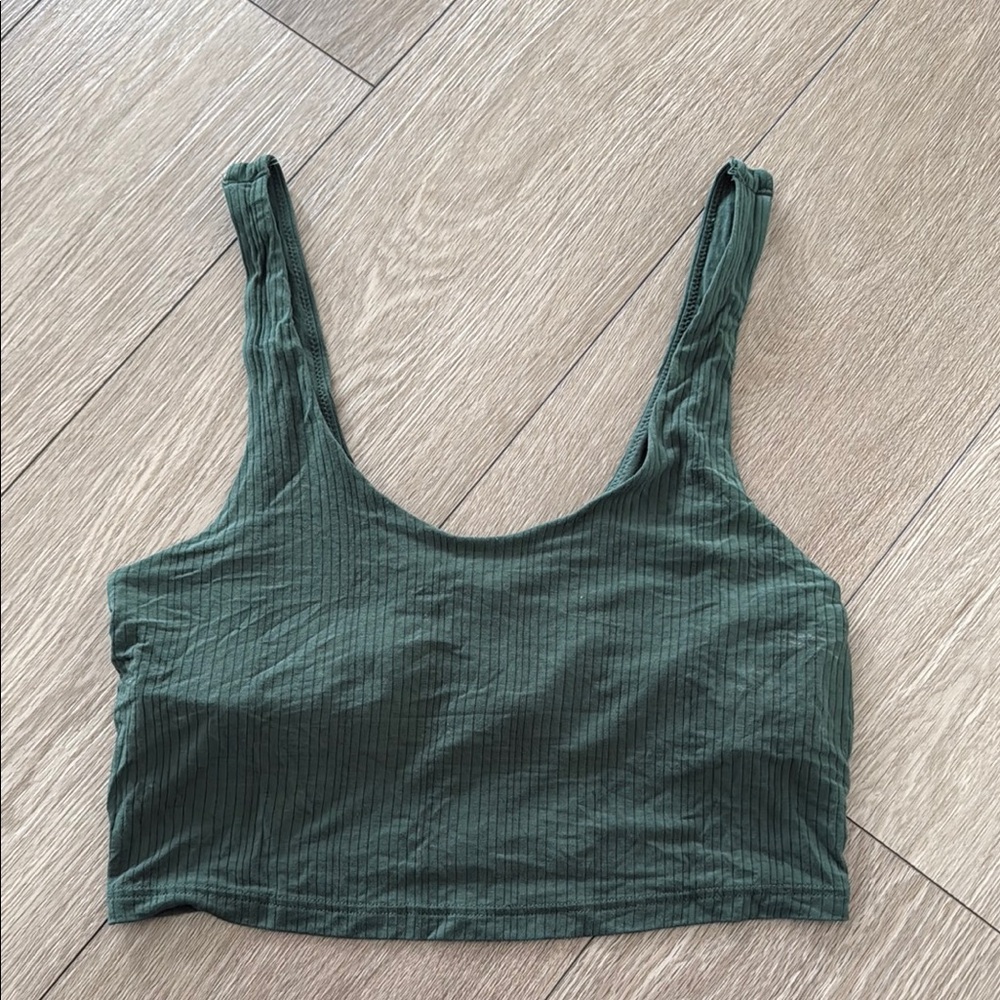 Aerie green ribbed bralette long line size medium